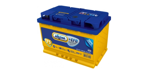 Аккумулятор Аком EFB 75 обр. пол.