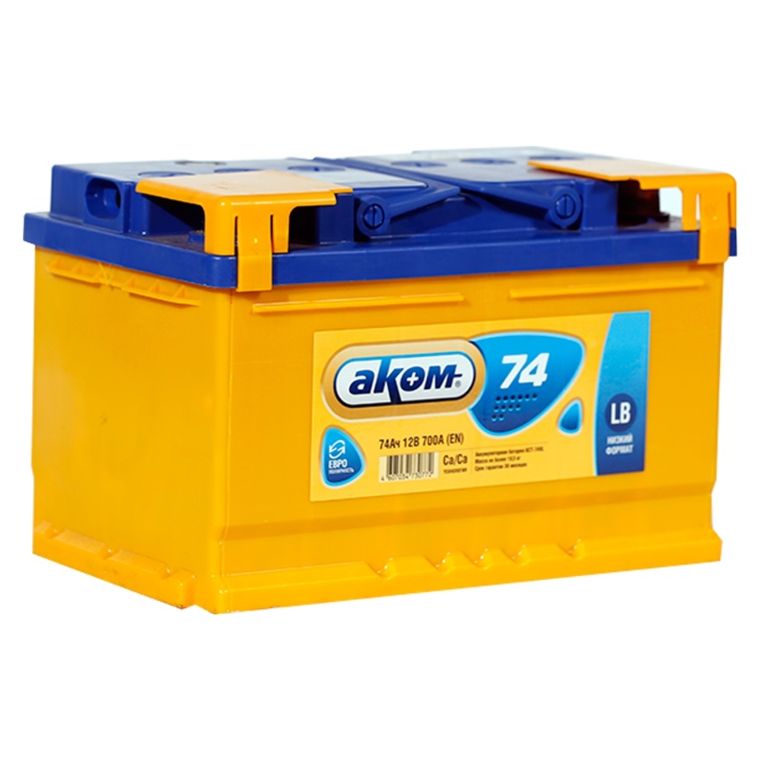 Аком LB 74 обр. пол., 74 Ач, обратная полярность, 275x175x175 мм, 700 Ампер — купить в Санкт-Петербурге