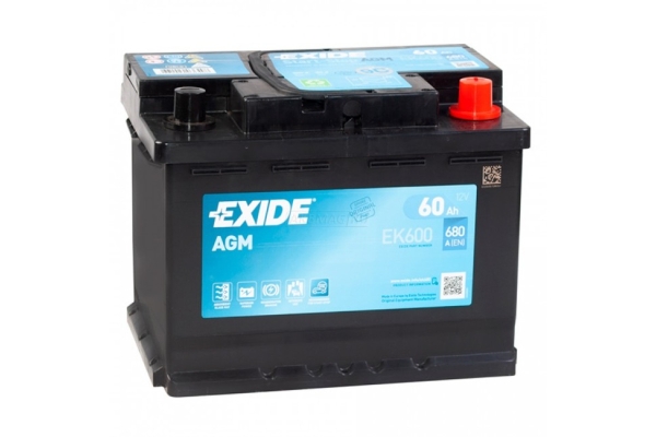 Аккумулятор Exide EK600 Start-Stop AGM (60ач)