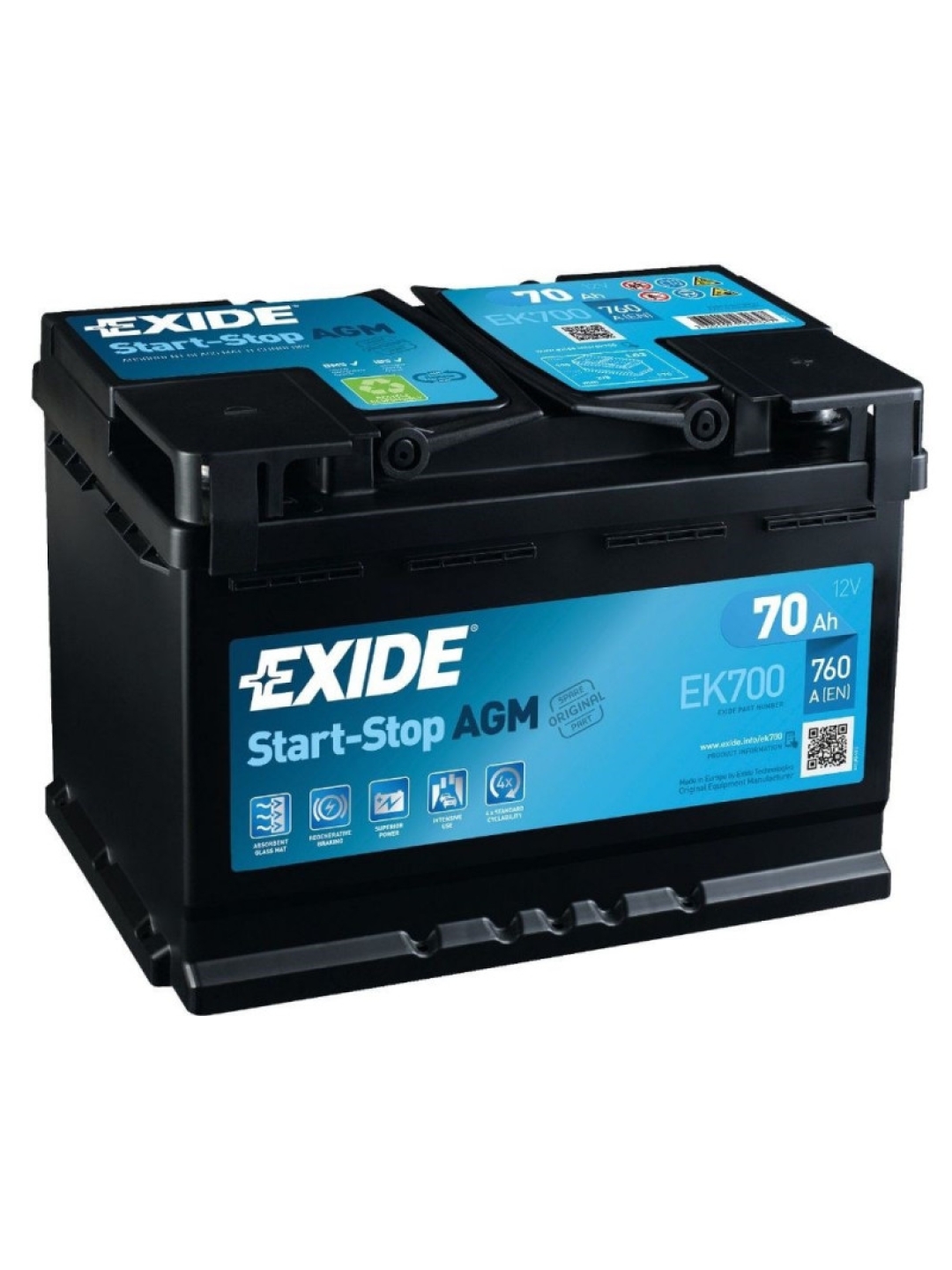 Аккумулятор Exide EK700 AGM 70 Ач
