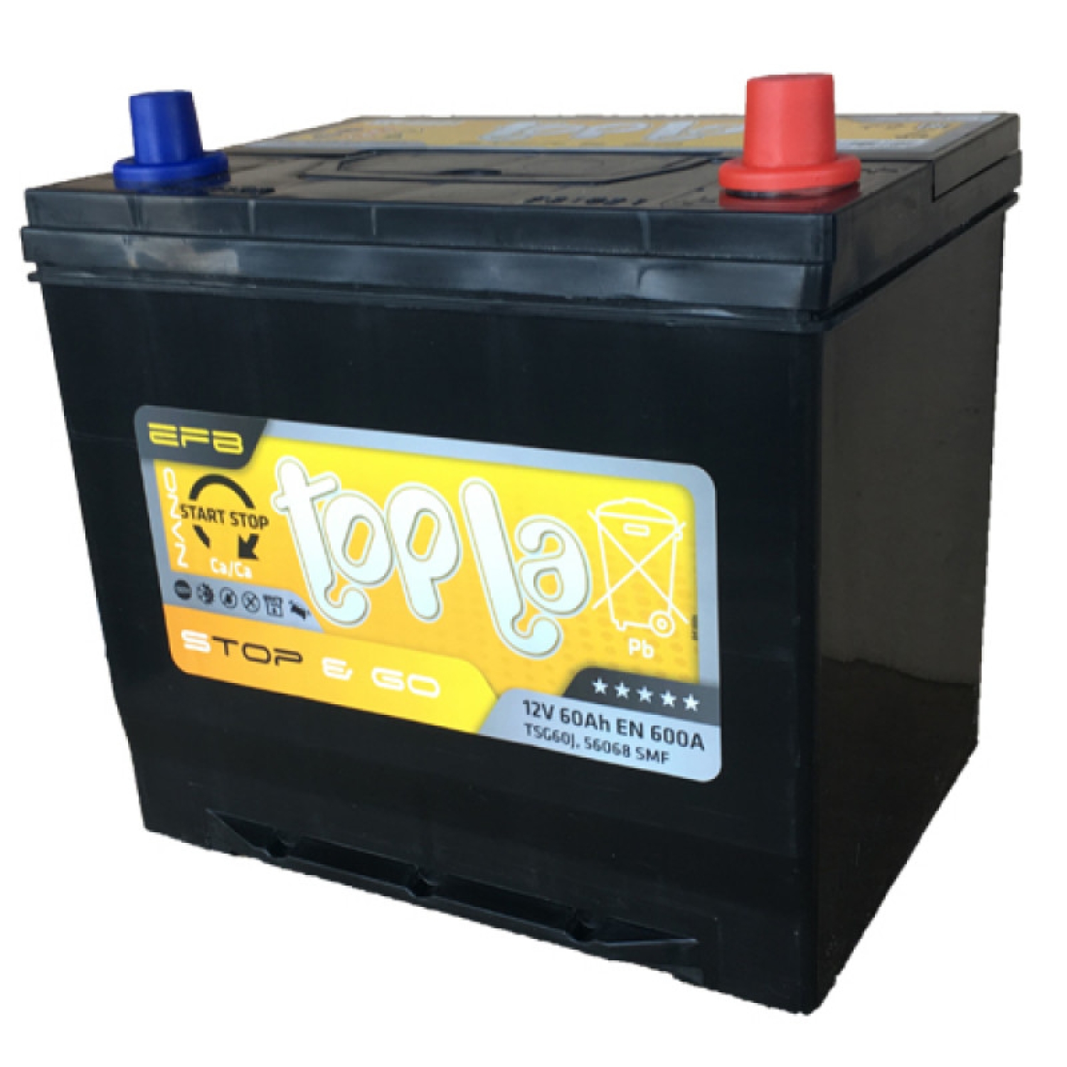 Topla 60e EFB 56068 SMF TSG60J (112260) D23, 60 Ач, обратная полярность, 230x173x220 мм, 600 Ампер — купить в Санкт-Петербурге