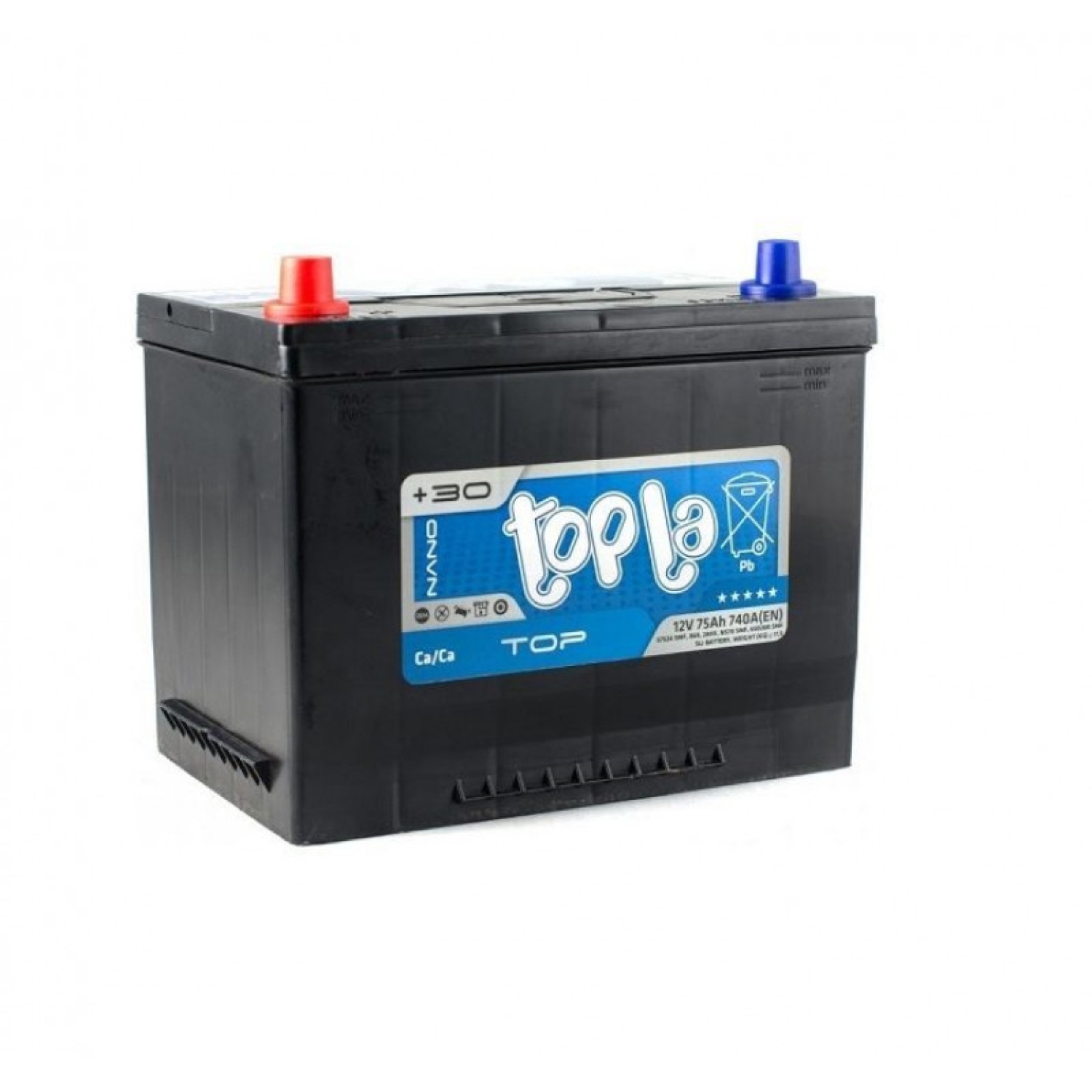 Topla 75 Top JIS 57524 SMF TT75JX (118975), 75 Ач, прямая полярность, 260x173x225 мм, 750 Ампер — купить в Санкт-Петербурге