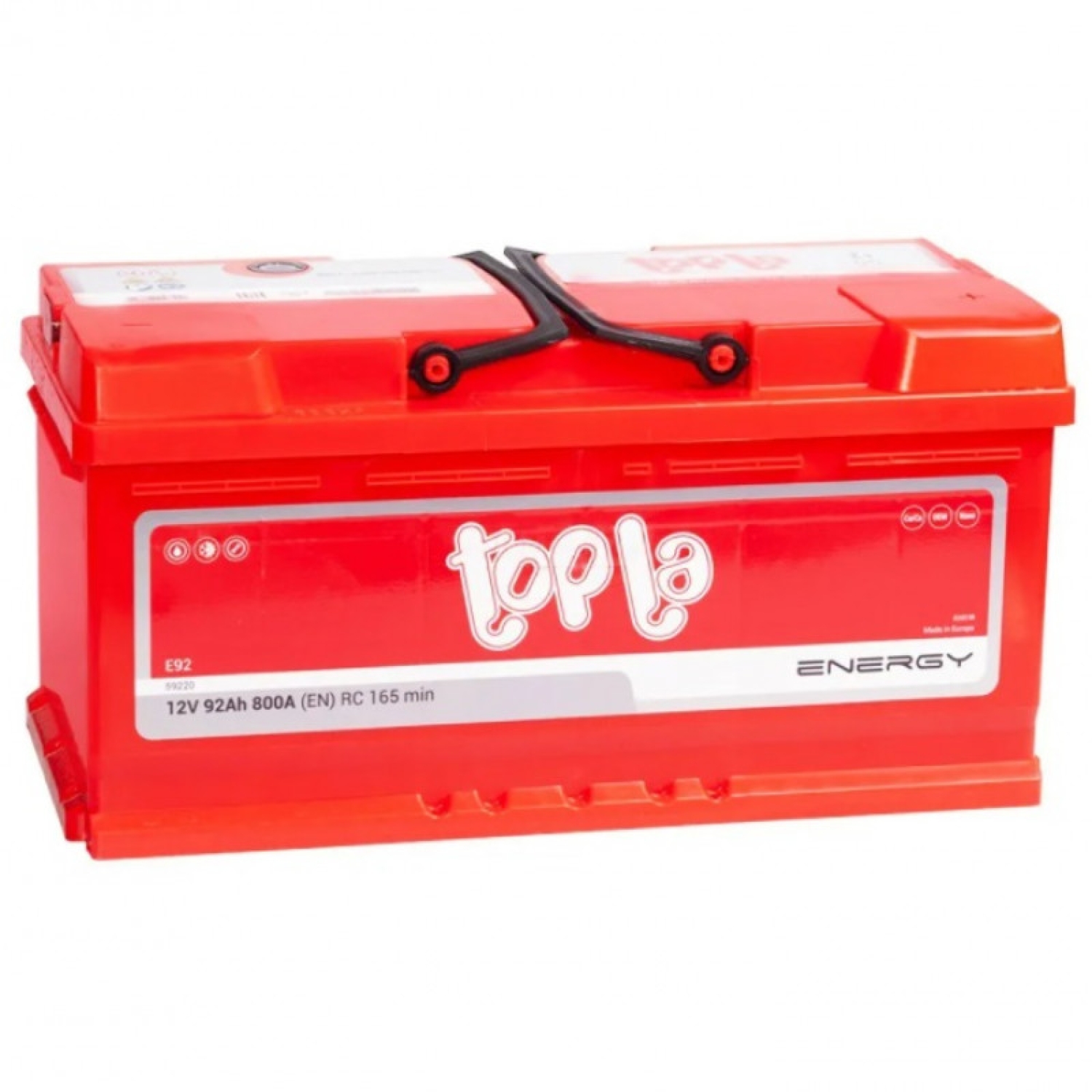 Topla 92e Energy 59220 E92 (108092) LB5, 92 Ач, обратная полярность, 353x175x175 мм, 800 Ампер — купить в Санкт-Петербурге