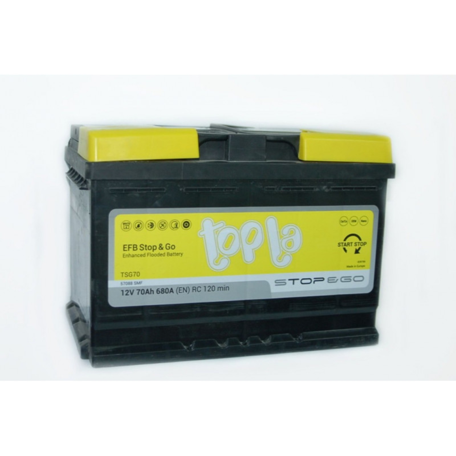 Topla 70e EFB 57088 SMF TSG70 (112070), 70 Ач, обратная полярность, 275x175x190 мм, 760 Ампер — купить в Санкт-Петербурге