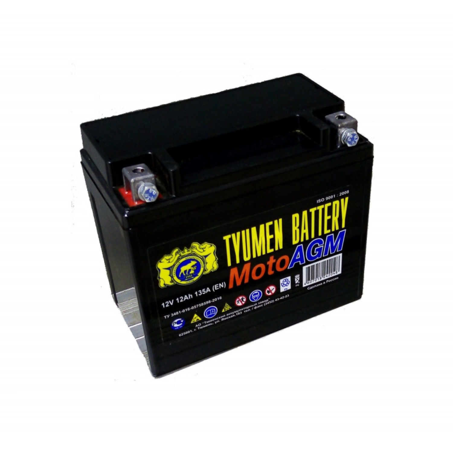 Аккумулятор Tyumen 6МТС-12 AGM 12 ачпрям. пол. — купить в Санкт-Петербурге