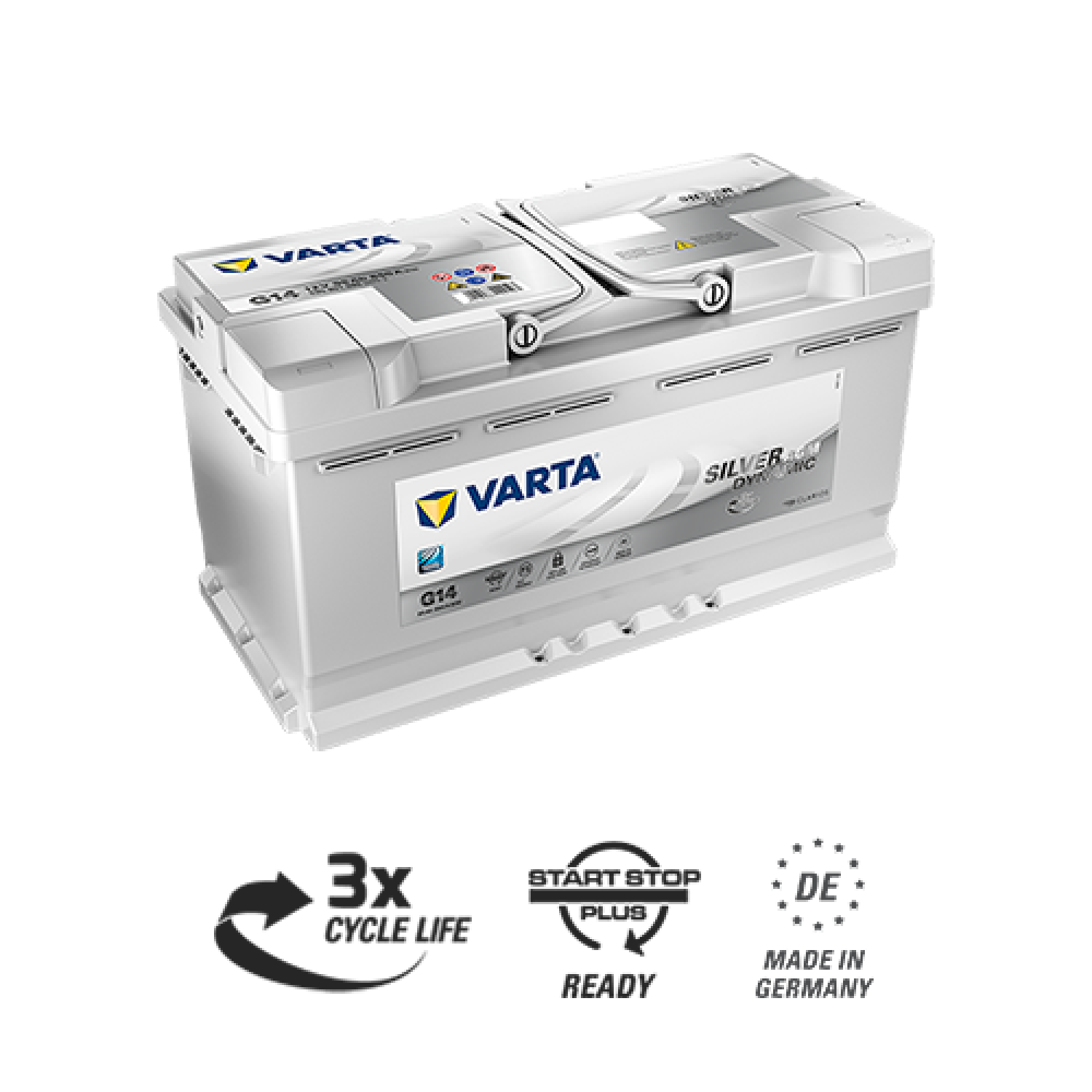 Varta Silver AGM 95e 595 901 085 G14/A5, 95 Ач, обратная полярность, 353x175x190 мм, 850 Ампер — купить в Санкт-Петербурге