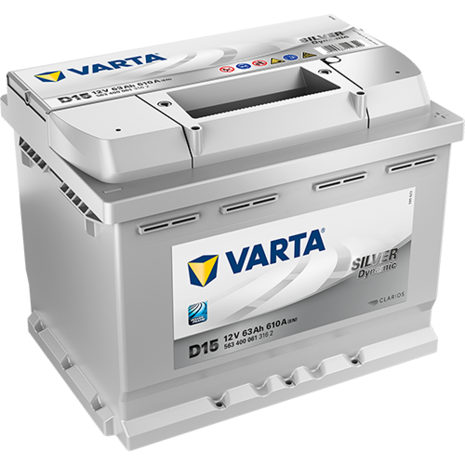 Varta Silver 63e 563 400 061 D15, 63 Ач, обратная полярность, 242x175x190 мм, 610 Ампер — купить в Санкт-Петербурге