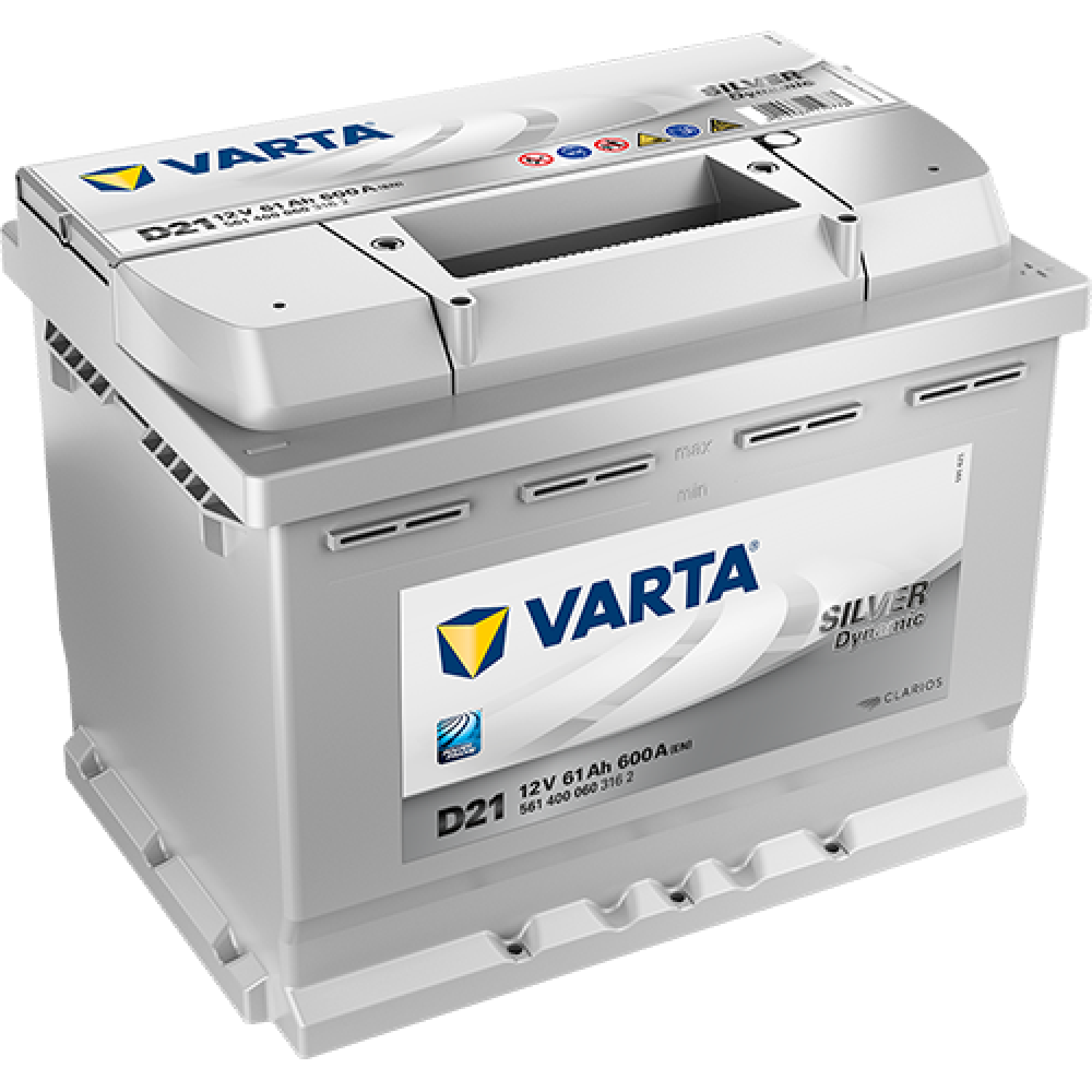 Varta Silver 61e 561 400 060 D21, 61 Ач, обратная полярность, 242x175x175 мм, 600 Ампер — купить в Санкт-Петербурге