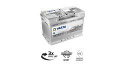 Varta Silver AGM 70е 570 901 076 E39/A7, 70 Ач, обратная полярность, 275x175x190 мм, 760 Ампер — купить в Санкт-Петербурге