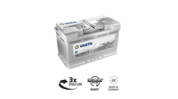 Varta Silver AGM 80е 580 901 080 F21/A6, 80 Ач, обратная полярность, 315x175x190 мм, 800 Ампер — купить в Санкт-Петербурге