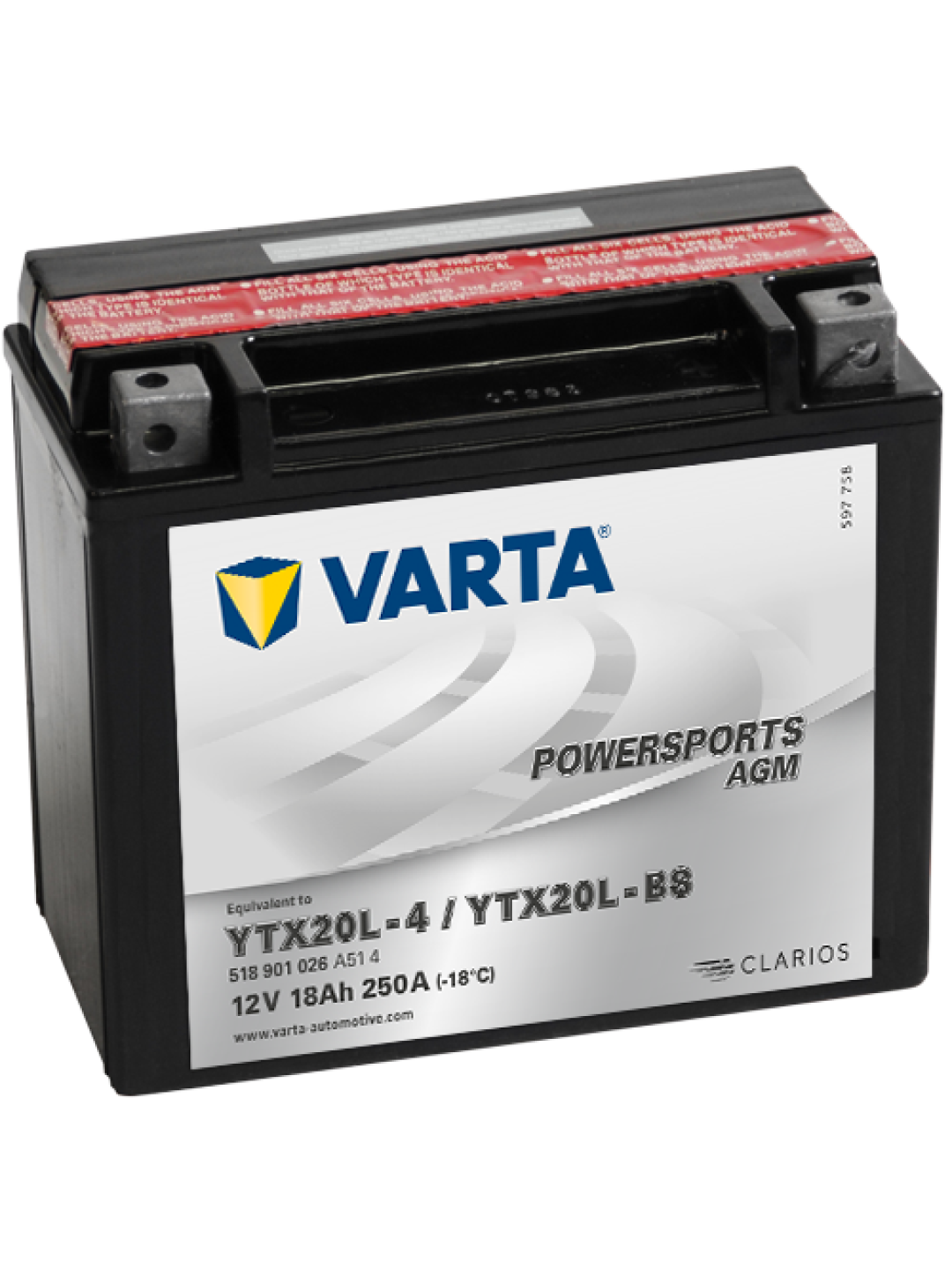 18Ah Varta 12V 518 901 026 A514 AGM