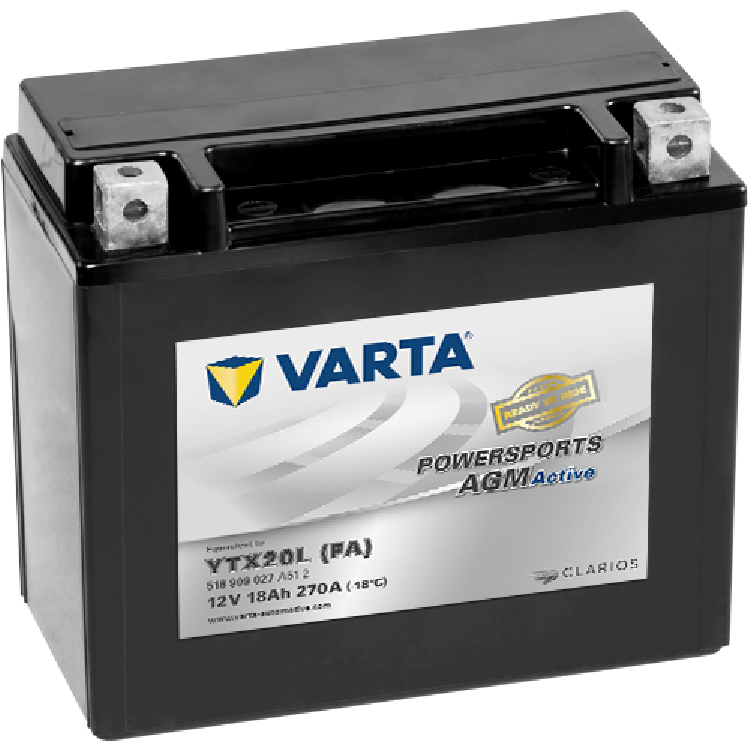 Аккумулятор 18Ah Varta 12V 518 909 027 A512 AGM зал.