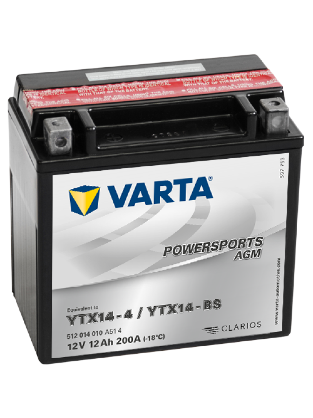 12Ah Varta 12V 512 014 010 A514 AGM
