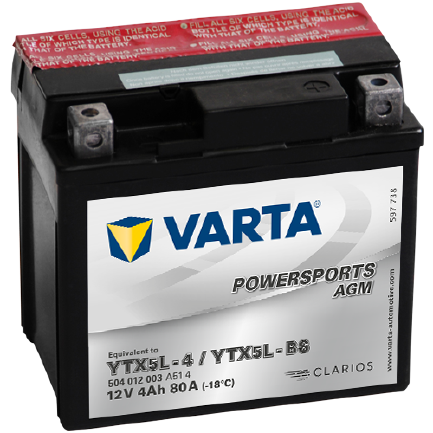 Аккумулятор 4Ah Varta 12V 504 012 003 A514 AGM