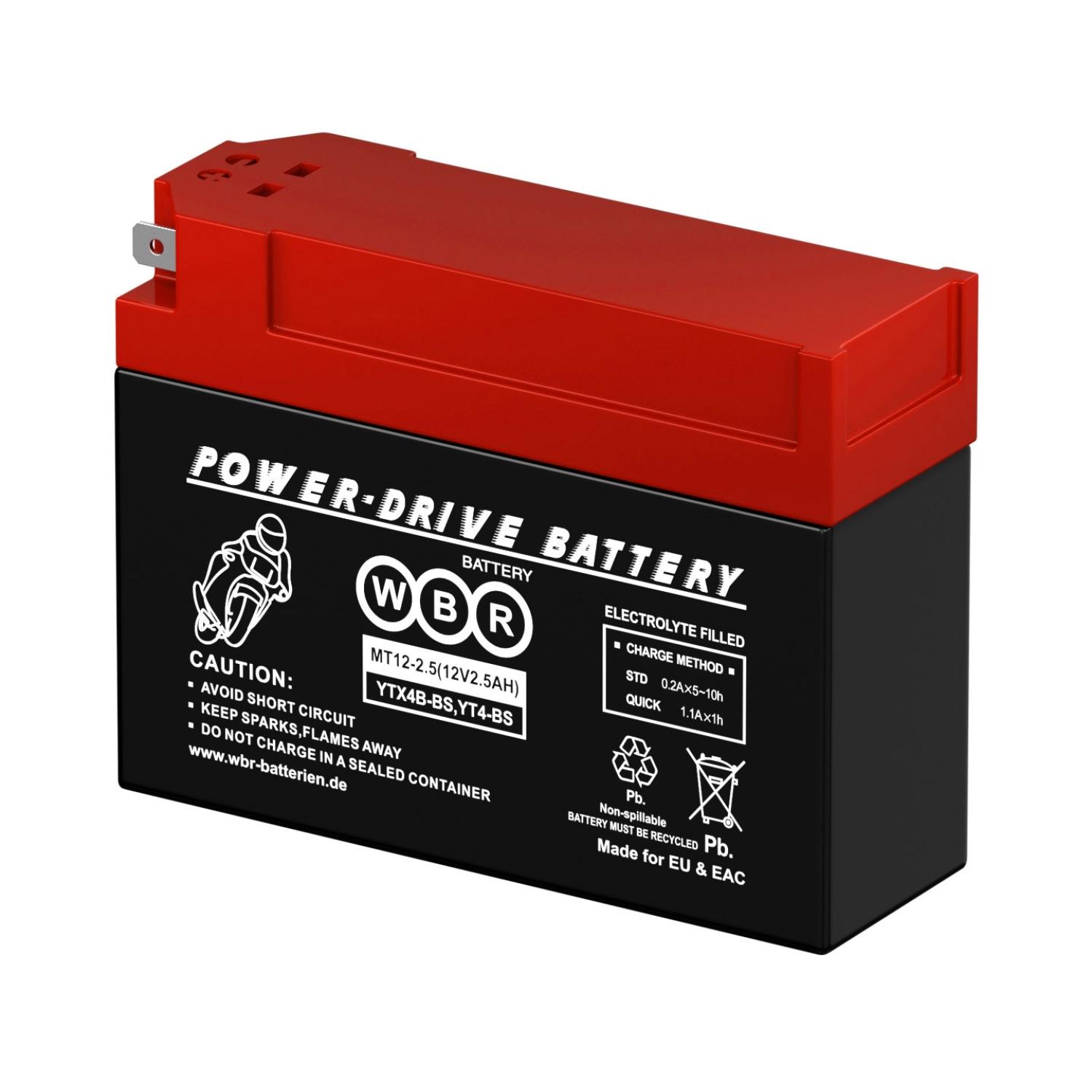 Аккумулятор WBR MT 12-2.5 YTX4B-BS