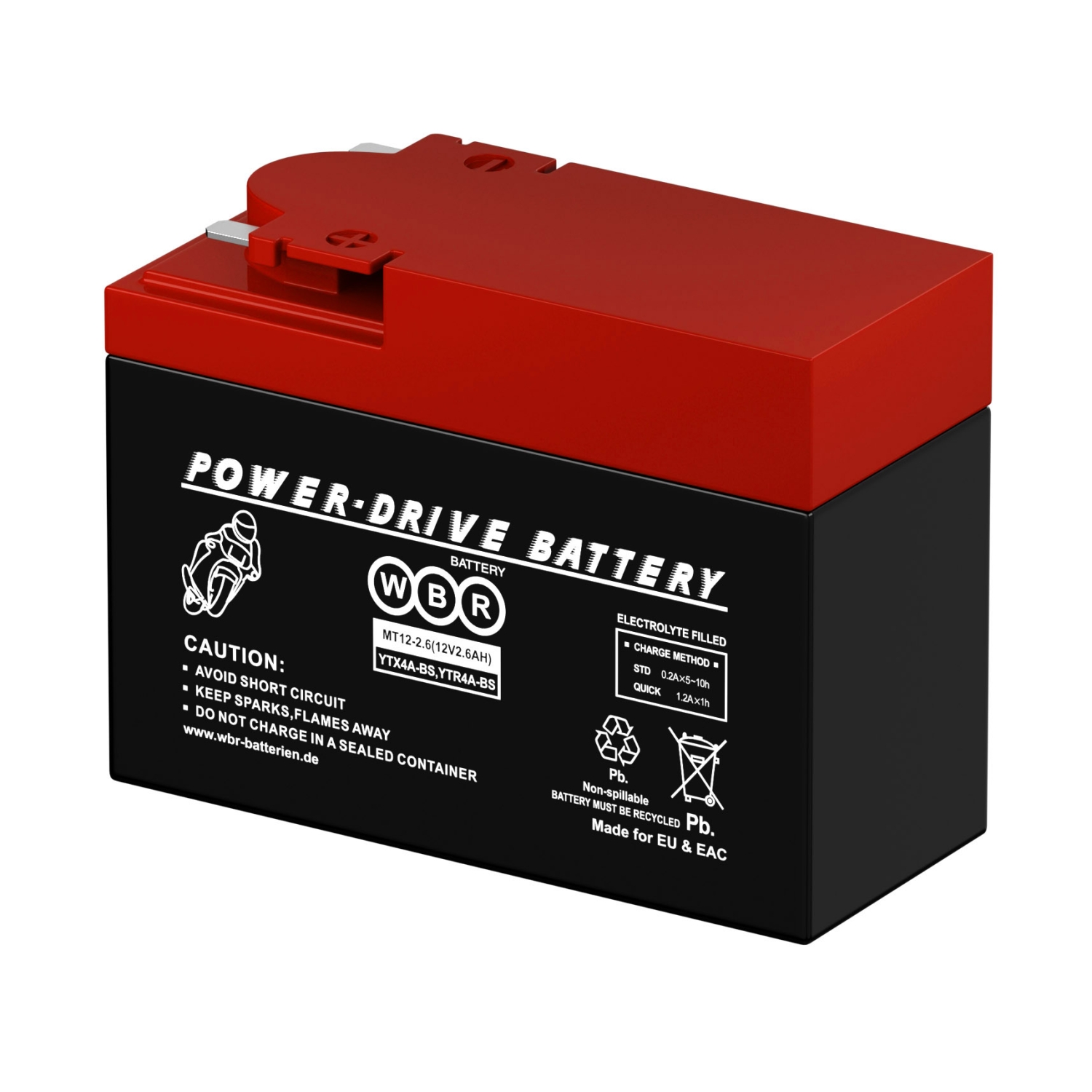 Аккумулятор WBR MT 12-2.6 YTX4A-BS