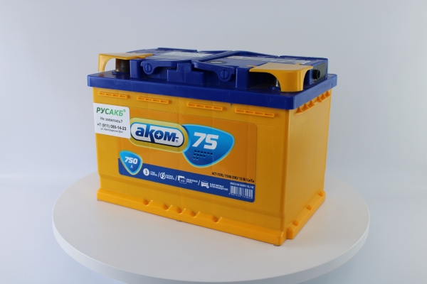 Аккумулятор Аком 75 прям. пол.