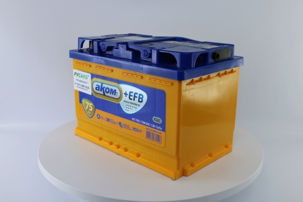 Аккумулятор Аком EFB 75 прям. пол.