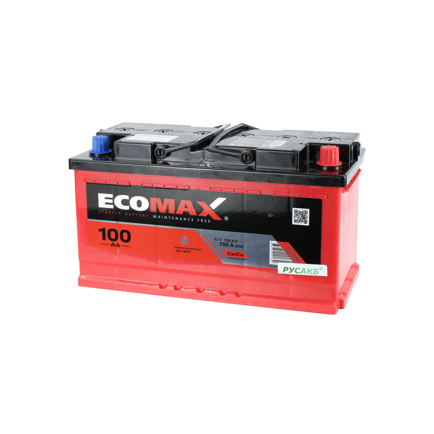 EcoMax 100.0, 100 Ач, обратная полярность, 353x175x190 мм, 700 Ампер — купить в Санкт-Петербурге