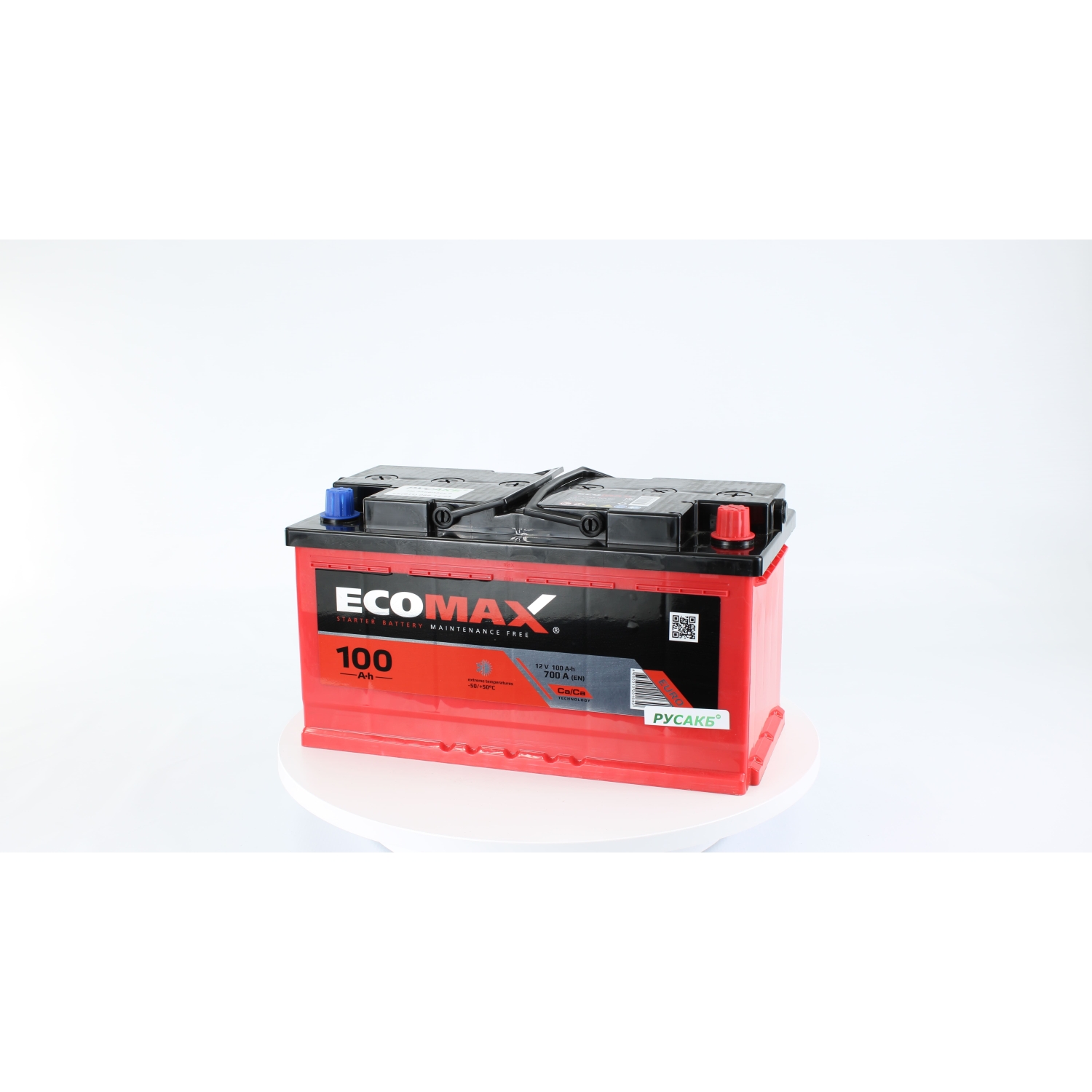 EcoMax 100.0, 100 Ач, обратная полярность, 353x175x190 мм, 700 Ампер — купить в Санкт-Петербурге