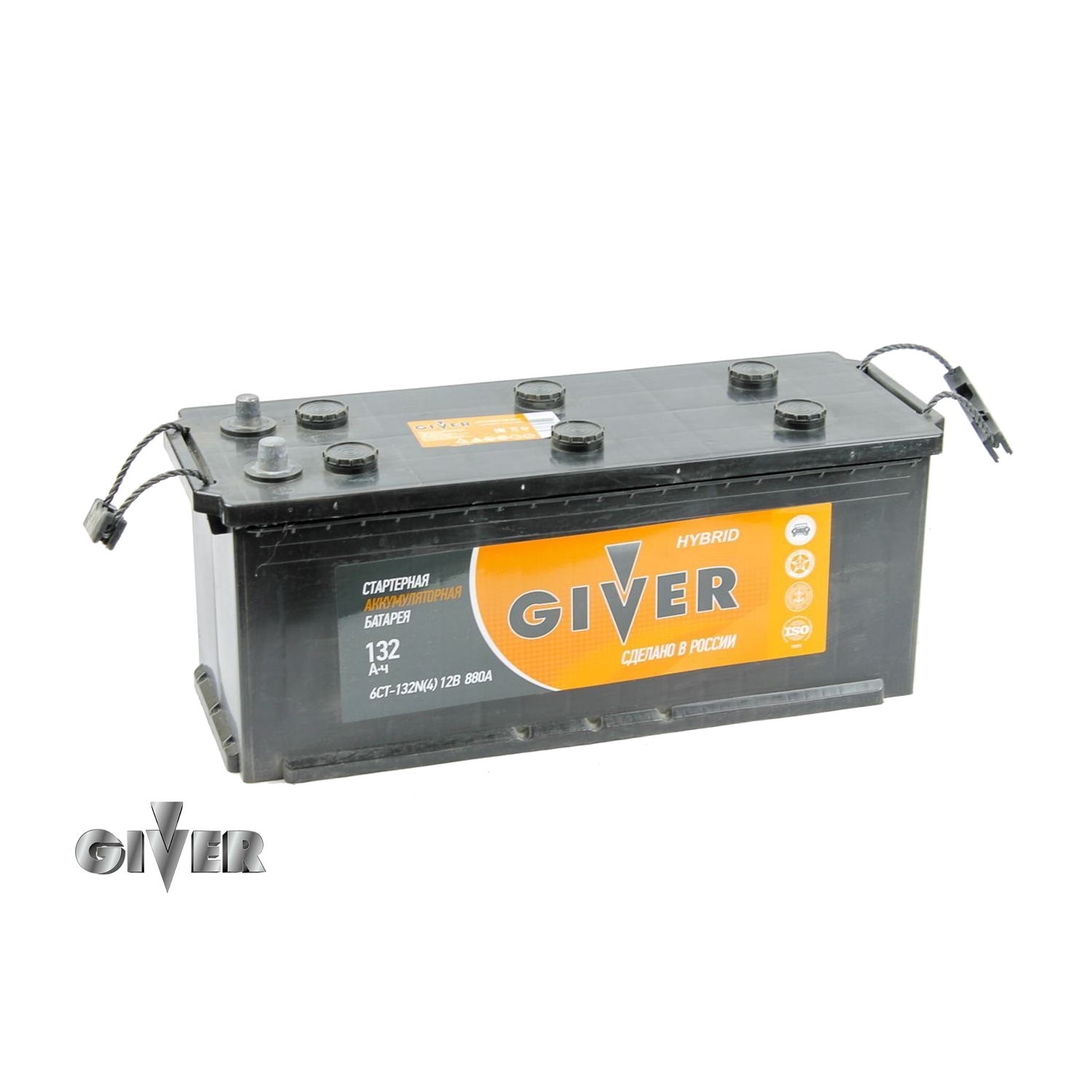 GIVER HYBRID 6CT -132 евро.конус, 132 Ач, обратная полярность, 513x189x218 мм, 880 Ампер — купить в Санкт-Петербурге