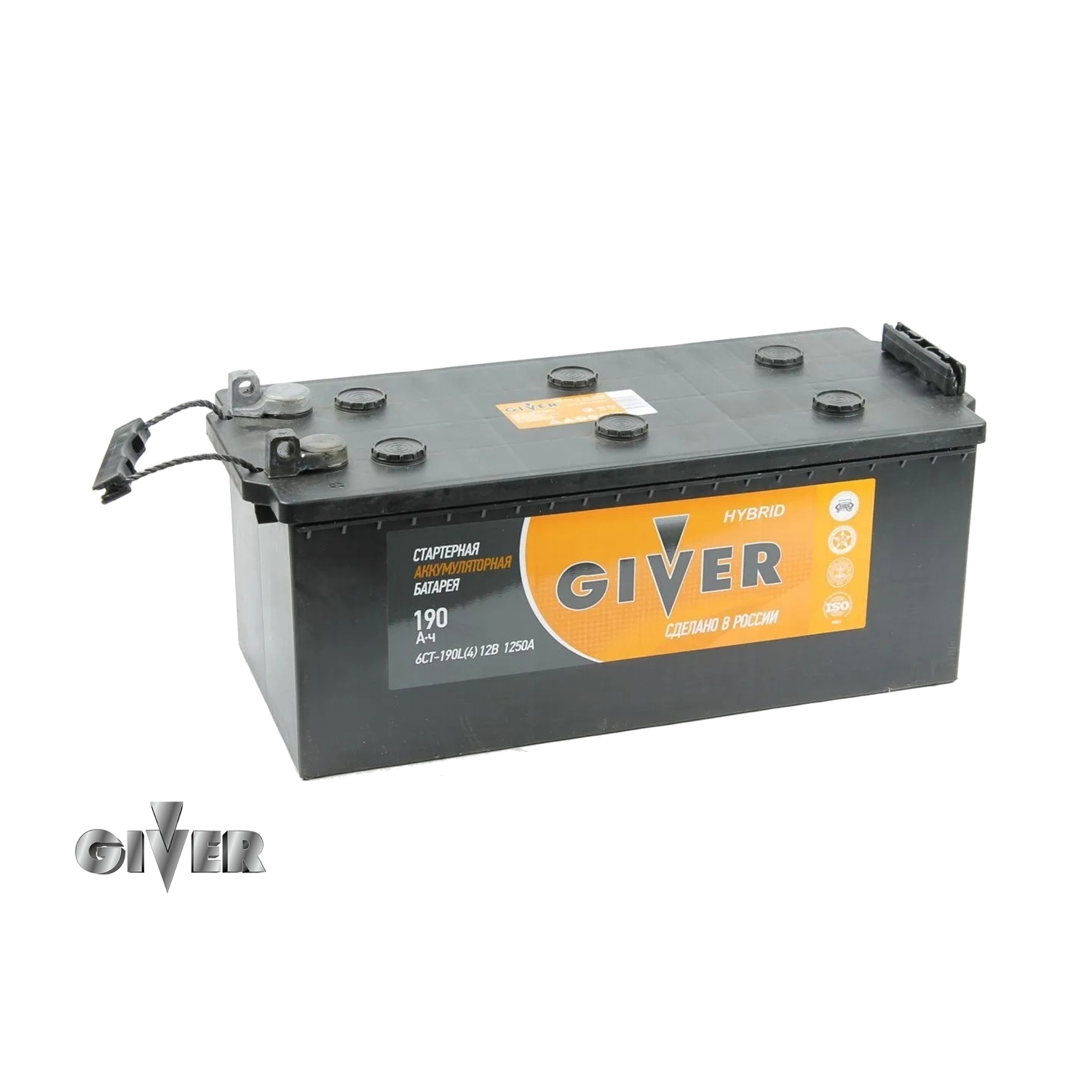GIVER HYBRID 6СТ - 190 рос.болт, 190 Ач, прямая полярность, 514x223x220 мм, 1250 Ампер — купить в Санкт-Петербурге