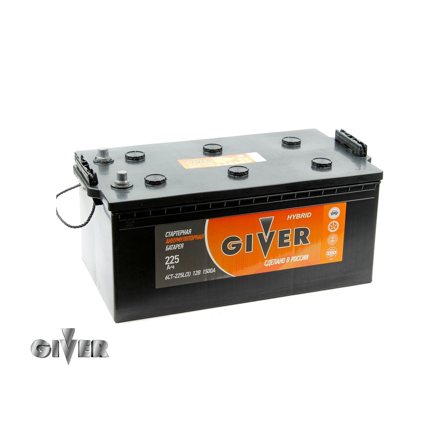 GIVER HYBRID 6СТ - 225 евро.конус, 225 Ач, обратная полярность, 518x273x240 мм, 1500 Ампер — купить в Санкт-Петербурге