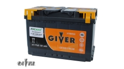 GIVER HYBRID 77.0, 77 Ач, обратная полярность, 276x175x190 мм, 640 Ампер — купить в Санкт-Петербурге