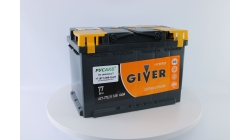 GIVER HYBRID 77.1, 77 Ач, прямая полярность, 276x175x190 мм, 640 Ампер — купить в Санкт-Петербурге