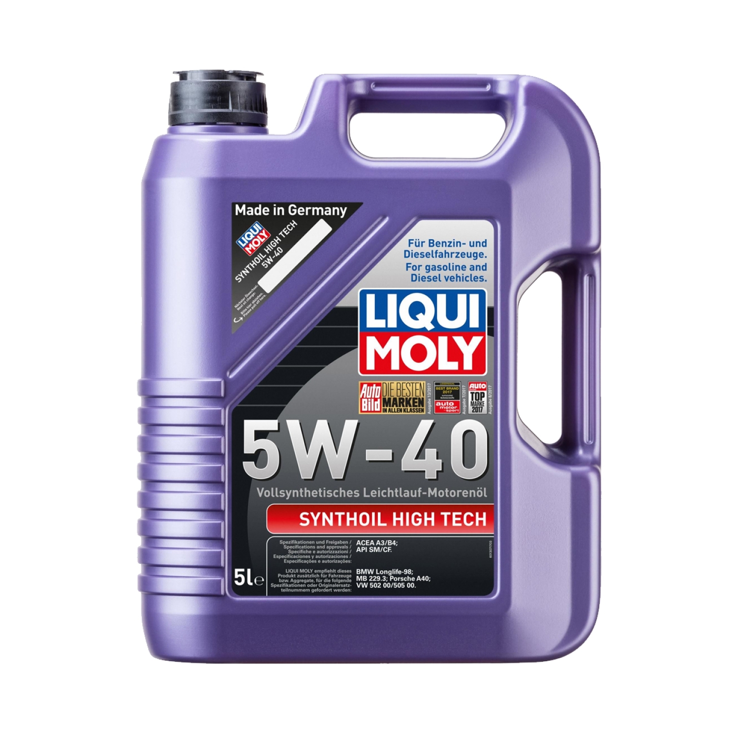 Масло LIQUI MOLY Synthoil High Tech 5W40 SM/CF А3/В4 5л