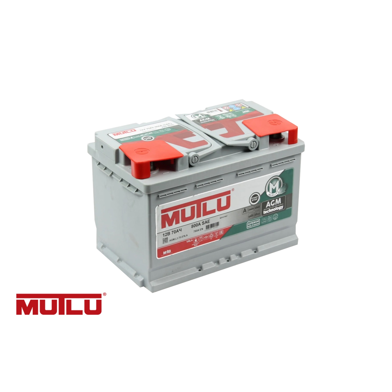 Mutlu 70e AGM L3.70.076.A 70 Ач 760, 70 Ач, обратная полярность, 275x175x190 мм, 760 Ампер — купить в Санкт-Петербурге