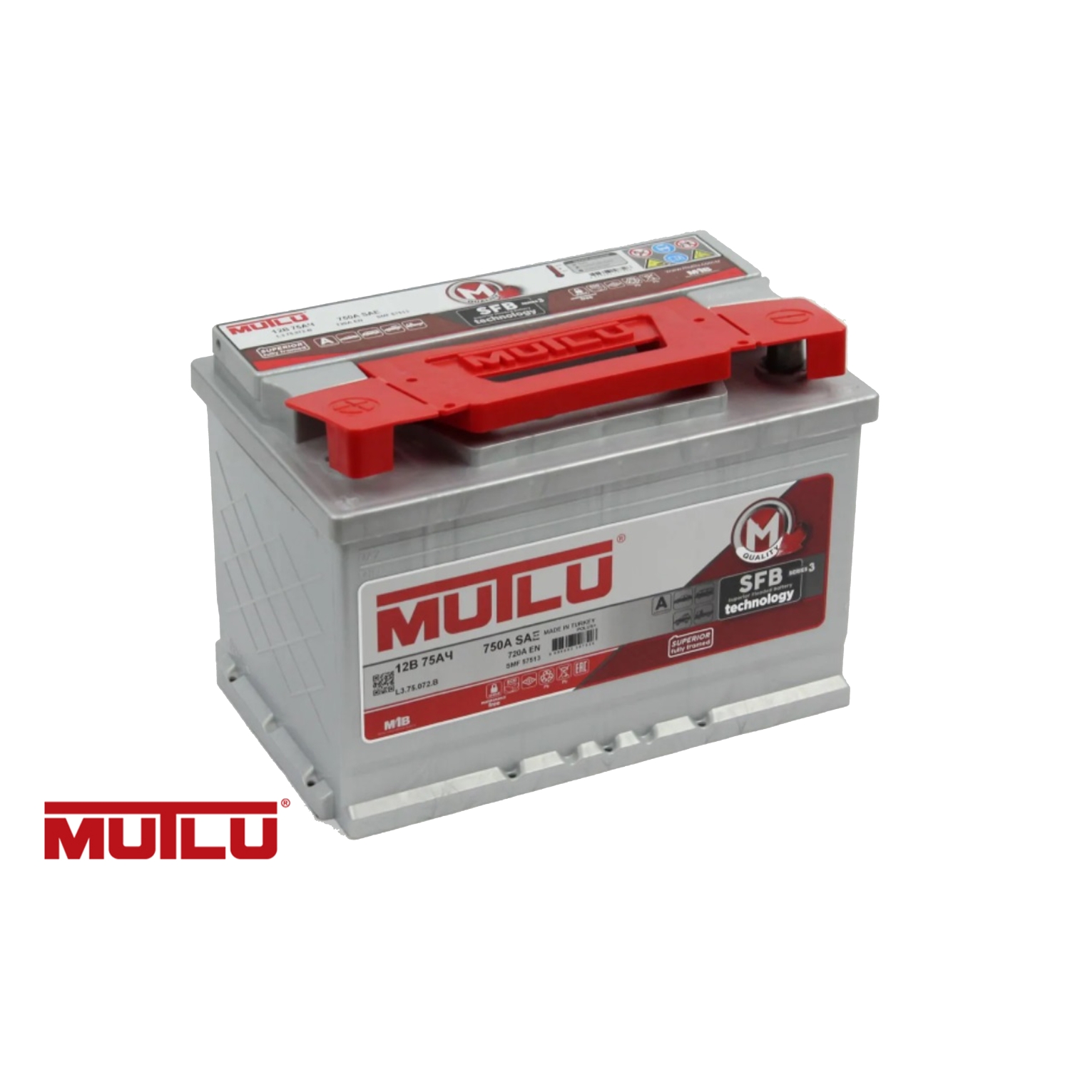 Mutlu 75 L3.75.072.B 75 Ач 720, 75 Ач, прямая полярность, 275x175x190 мм, 720 Ампер — купить в Санкт-Петербурге
