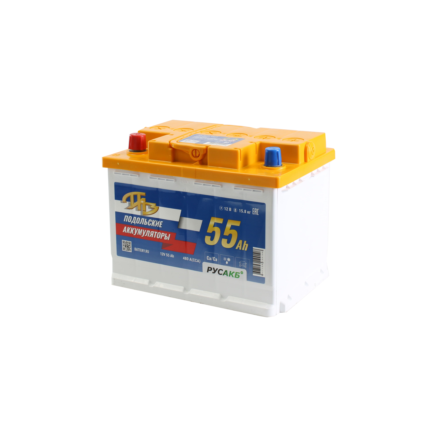 ПАЗ 55Ач R - прям пол, 55 Ач, прямая полярность, 242x175x190 мм, 480 Ампер — купить в Санкт-Петербурге