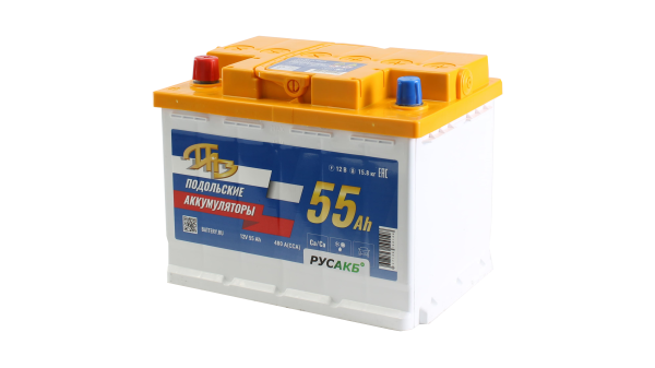 Аккумулятор ПАЗ 55Ач R - прям пол