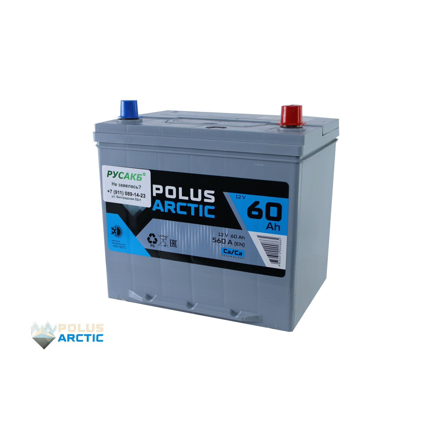 POLUS ARCTIC 60.0 (60D23L), 60 Ач, обратная полярность, 230x173x220 мм, 560 Ампер — купить в Санкт-Петербурге