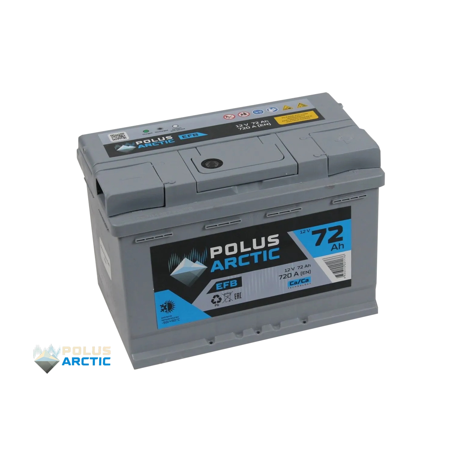 POLUS ARCTIC EFB 72.0, 72 Ач, обратная полярность, 275x175x190 мм, 720 Ампер — купить в Санкт-Петербурге