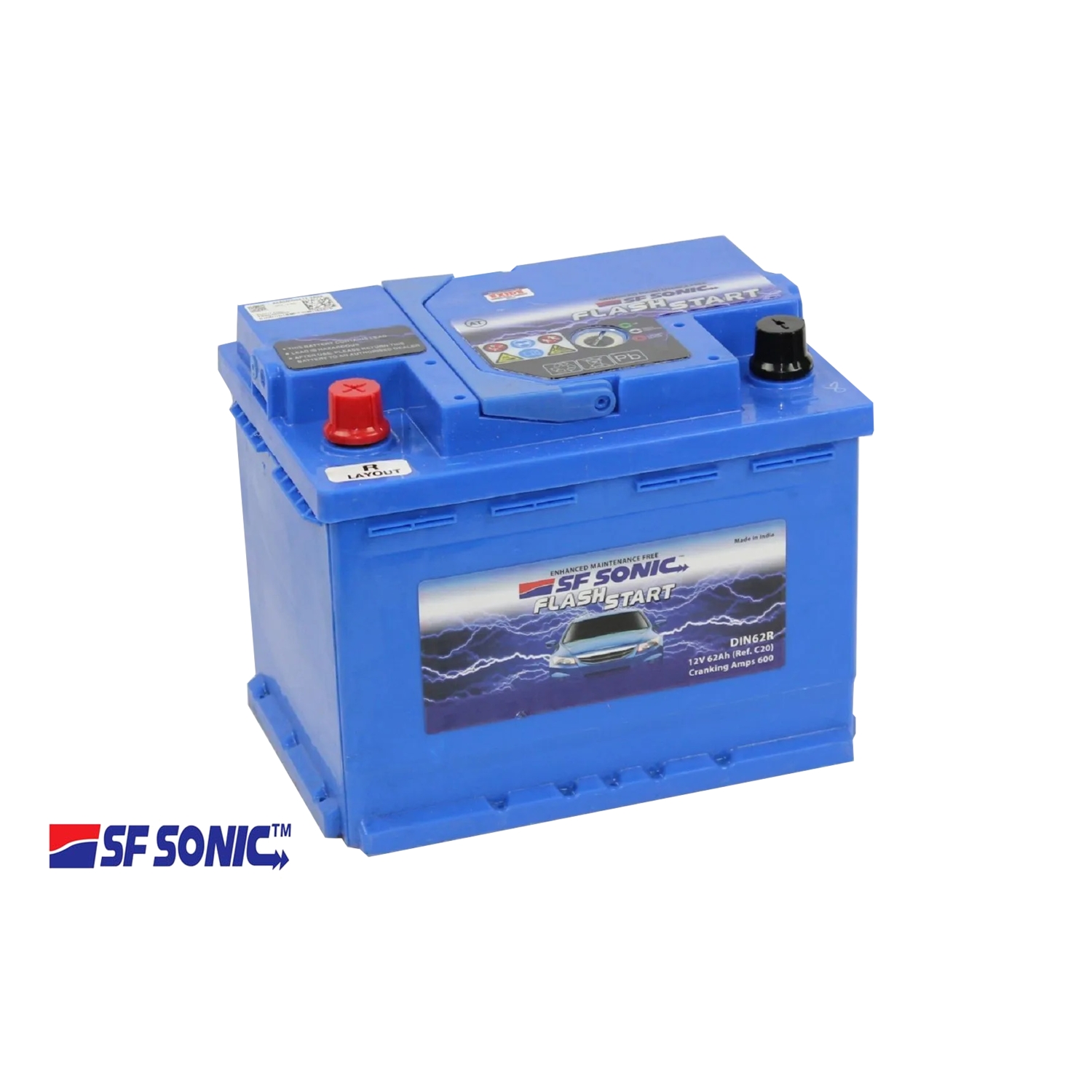 SF SONIC 62.1, 62 Ач, прямая полярность, 242x175x190 мм, 600 Ампер — купить в Санкт-Петербурге