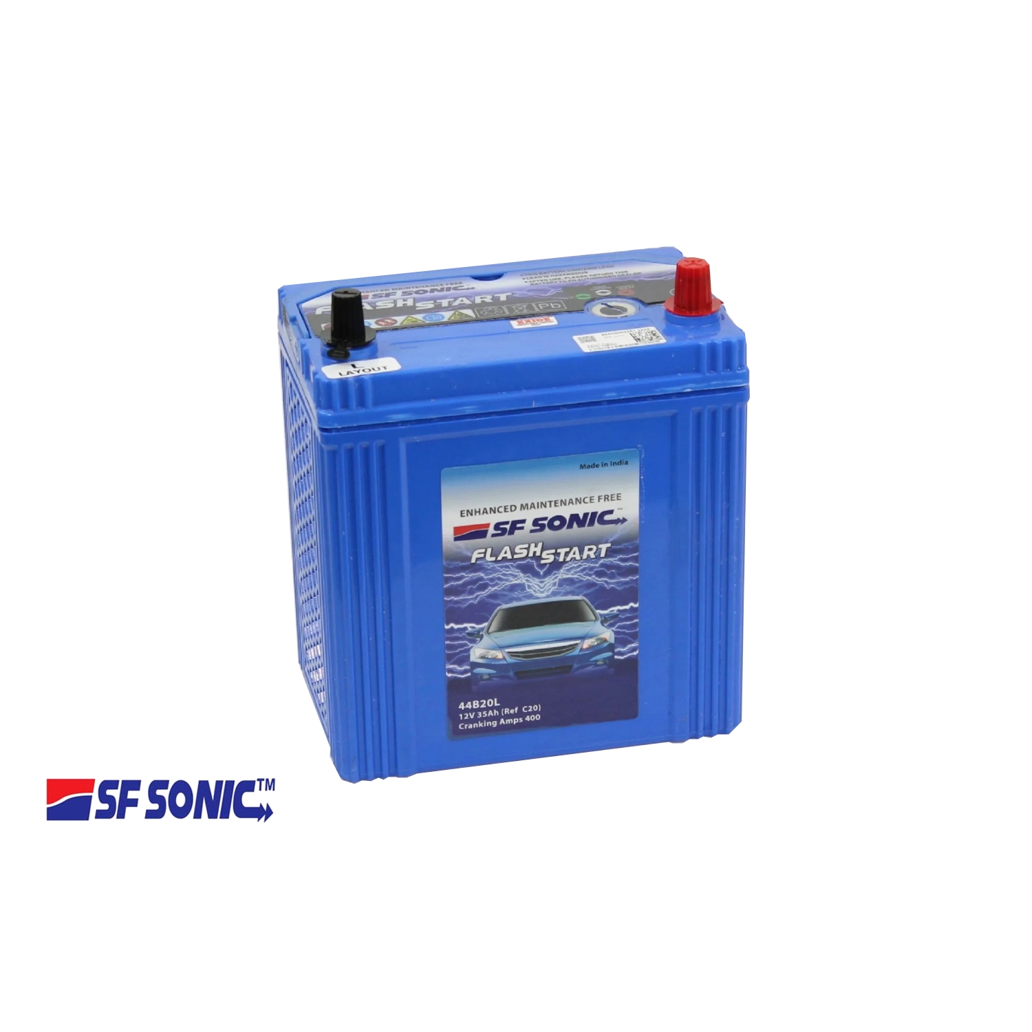 SF SONIC 35.0 (44B20L), 35 Ач, обратная полярность, 197x129x227 мм, 400 Ампер — купить в Санкт-Петербурге