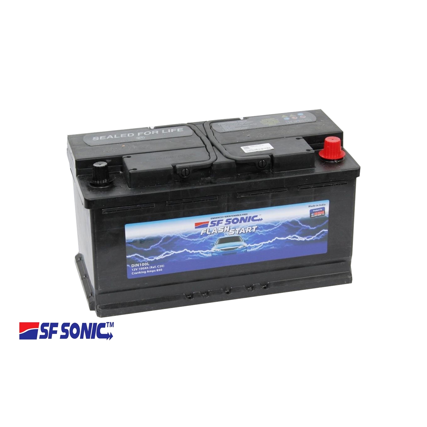 SF SONIC EFB 100.0, 100 Ач, обратная полярность, 353x175x190 мм, 900 Ампер — купить в Санкт-Петербурге