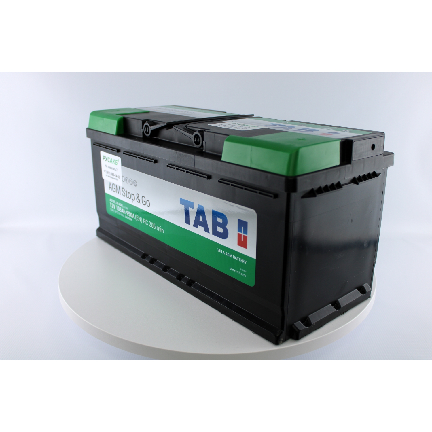 TAB AGM 105R 105 Ач (213105|L6 AGM ED|AG105), 105 Ач, обратная полярность, 393x175x190 мм, 950 Ампер — купить в Санкт-Петербурге