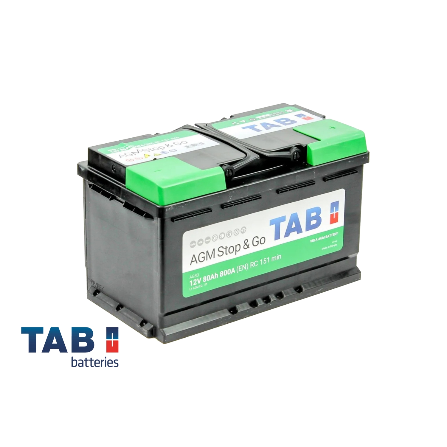 TAB AGM 80R 80 Ач (213080|L4 AGM ED|AG80), 80 Ач, обратная полярность, 315x175x190 мм, 800 Ампер — купить в Санкт-Петербурге