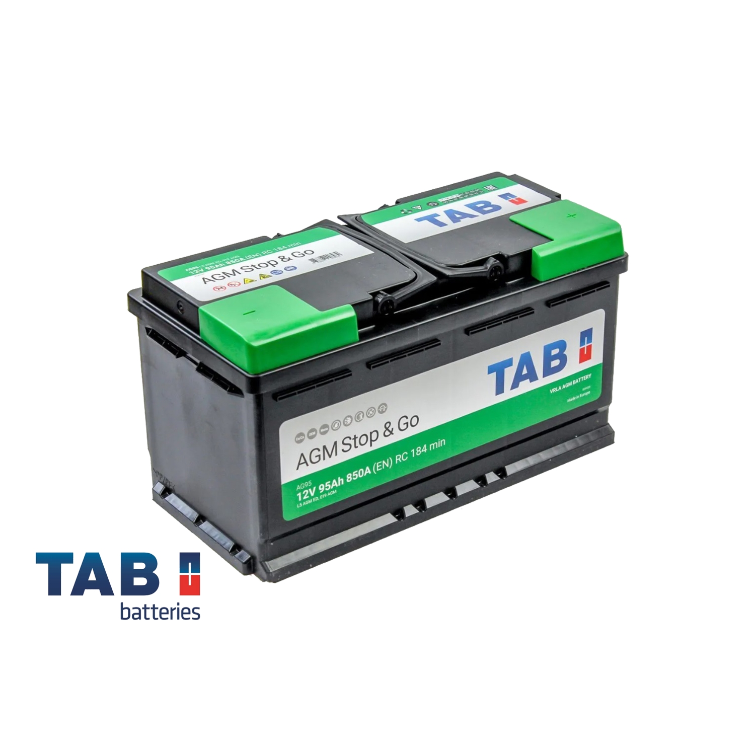 TAB AGM 95R 95 Ач (213090|L5 AGM ED|AG95), 95 Ач, обратная полярность, 353x175x190 мм, 850 Ампер — купить в Санкт-Петербурге