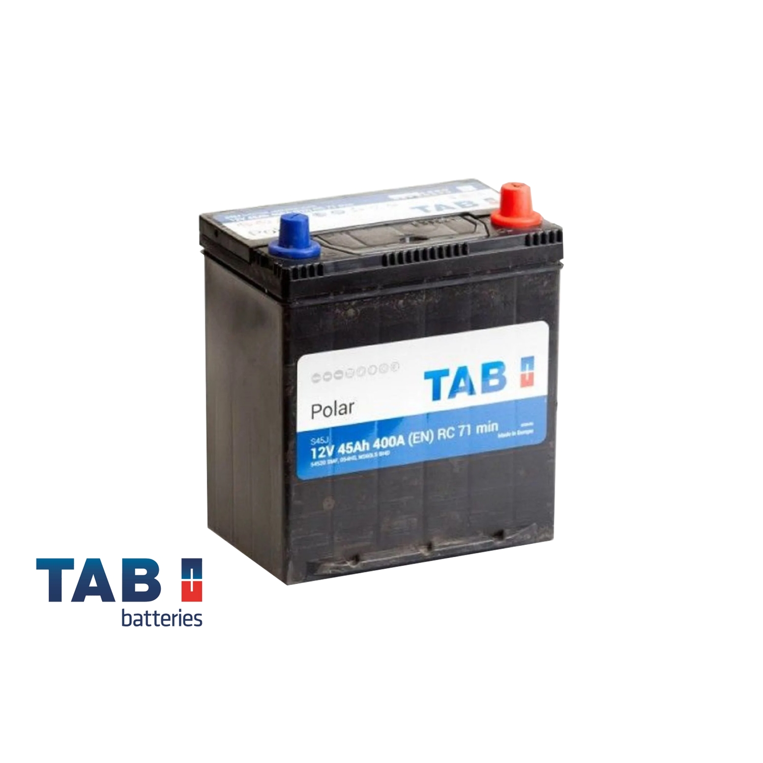 TAB Polar 45.0 (54520) яп. ст.|тонк. клеммы|бортик, 45 Ач, обратная полярность, 195x130x225 мм, 400 Ампер — купить в Санкт-Петербурге