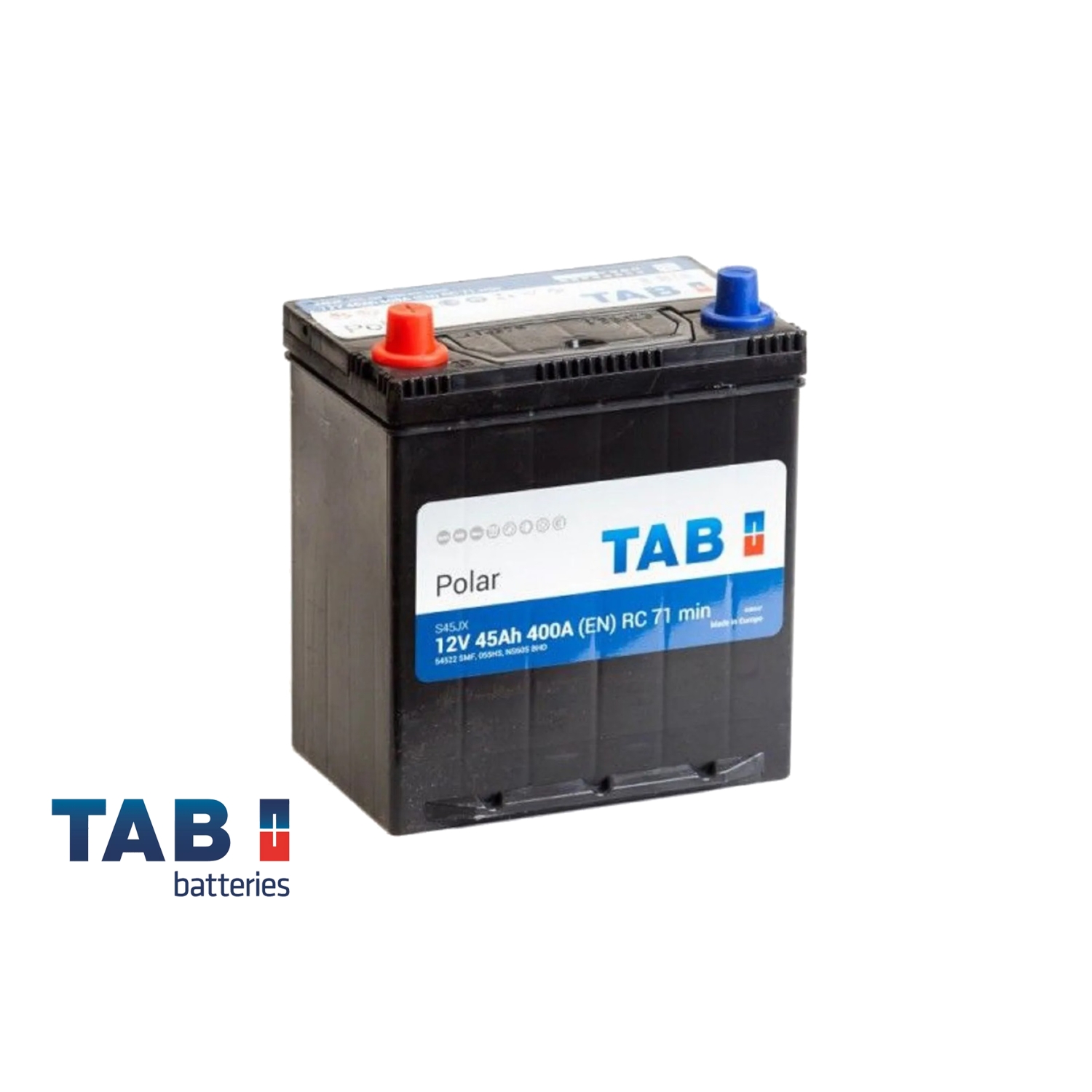 TAB Polar 45.1 (54524|51) яп ст|тонк.кл.с переходн., 45 Ач, прямая полярность, 230x129x220 мм, 400 Ампер — купить в Санкт-Петербурге