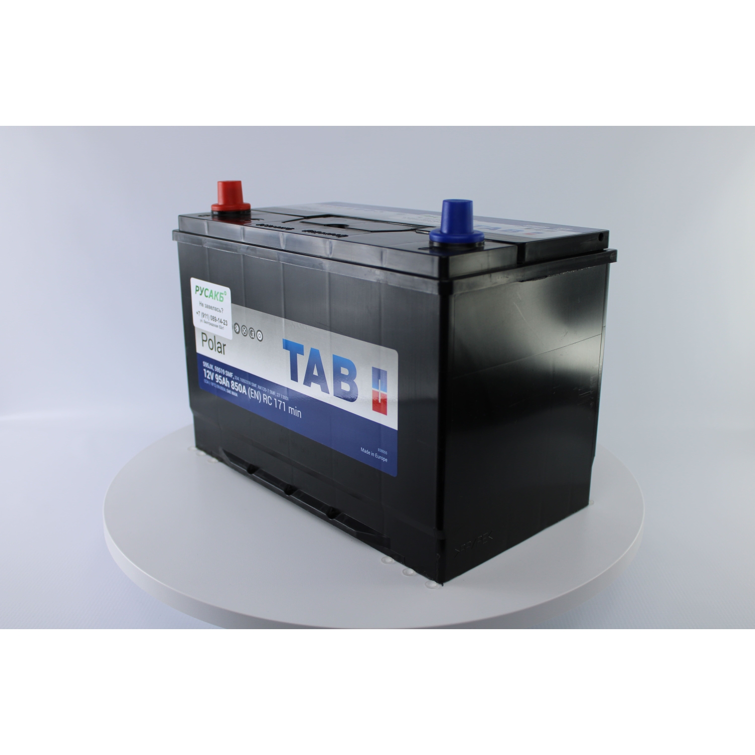 TAB Polar 95.1 (59519) яп. ст/бортик, 95 Ач, прямая полярность, 303x175x227 мм, 850 Ампер — купить в Санкт-Петербурге