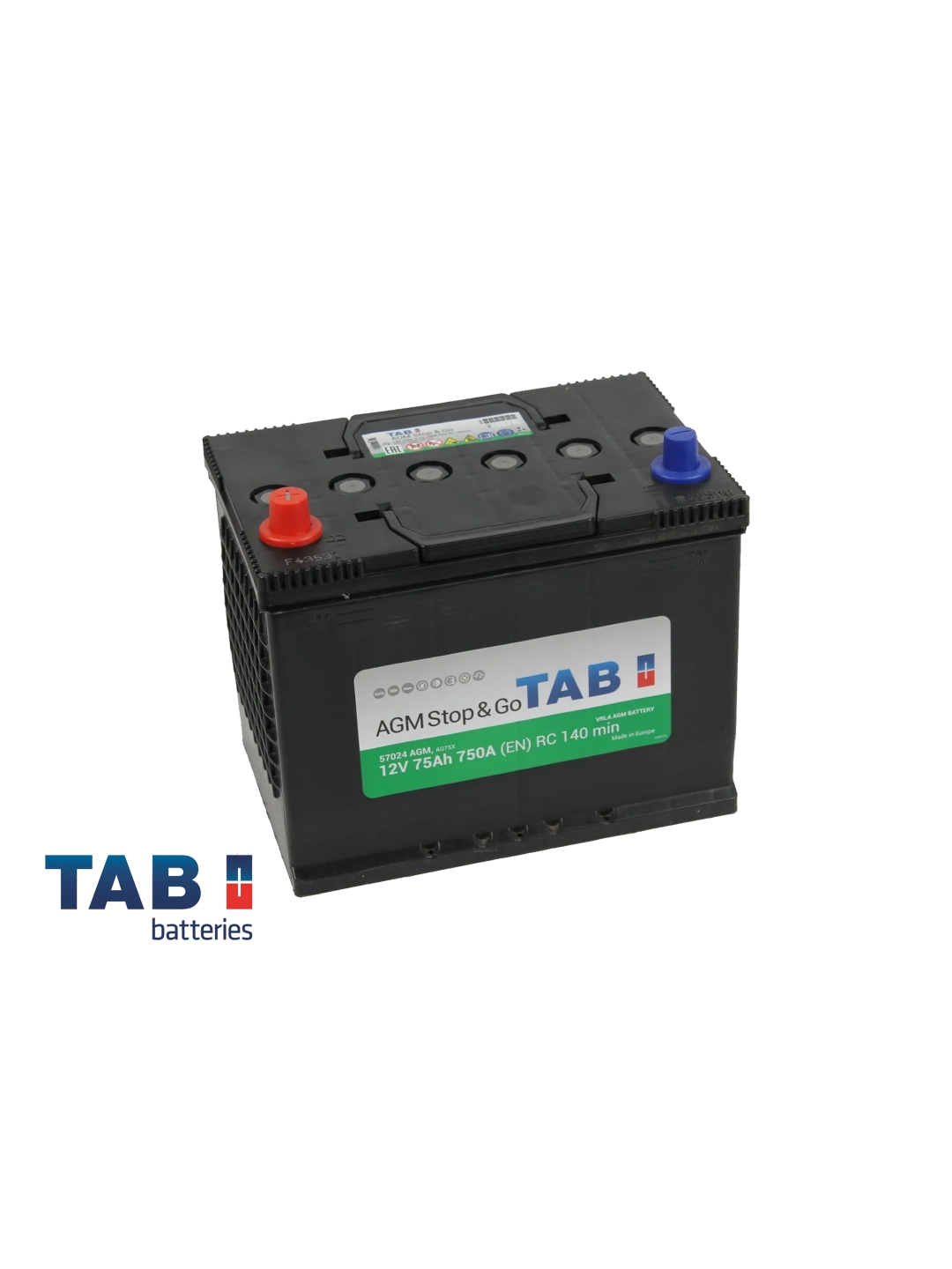 Аккумулятор TAB AGM 75 Ач прям пол D26 57024