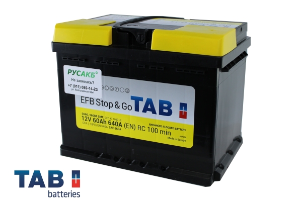 Аккумулятор TAB EFB Stop&Go 60.0