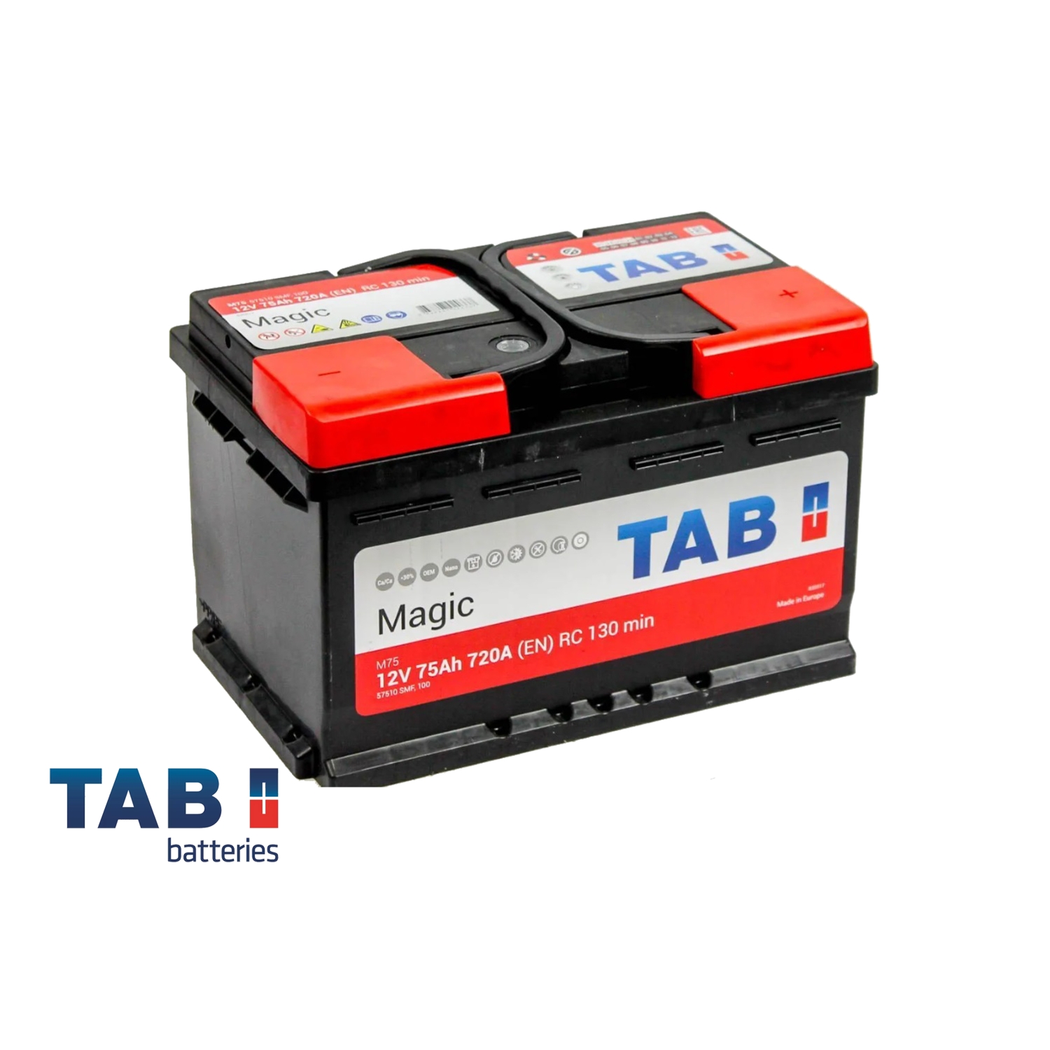 TAB Magic 75.0 низкий, 75 Ач, обратная полярность, 275x175x175 мм, 720 Ампер — купить в Санкт-Петербурге