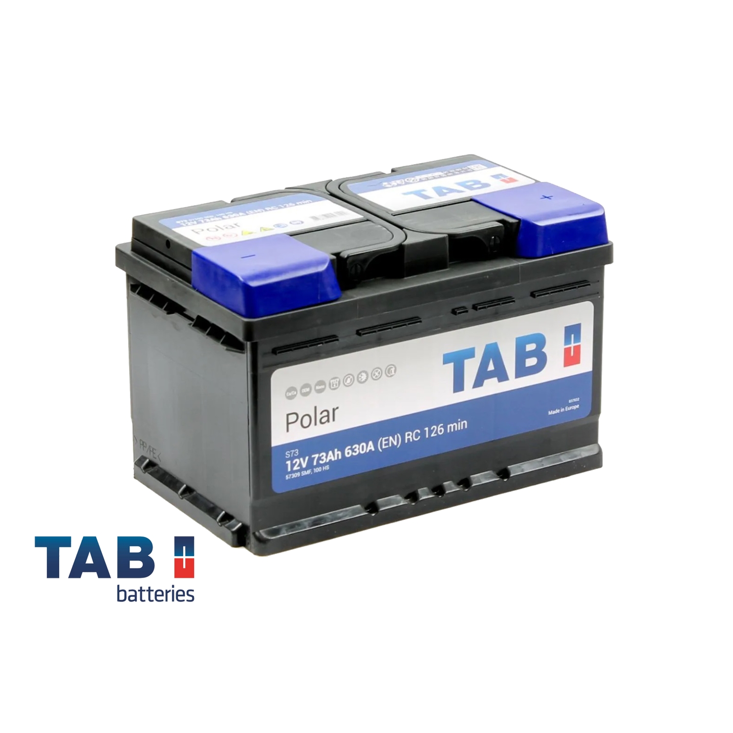 TAB Polar 73.0 (57309) низкий, 73 Ач, обратная полярность, 275x175x175 мм, 630 Ампер — купить в Санкт-Петербурге