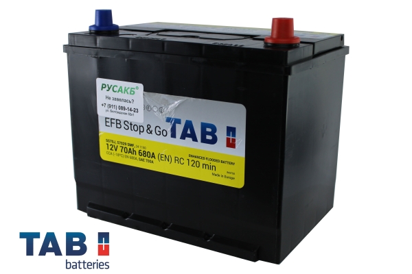 Аккумулятор TAB EFB Stop&Go 70.0 (57029) яп.ст|бортик